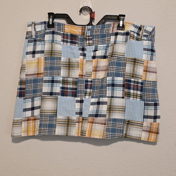 VTG Y2K Faded Glory Patchwork Plaid Mini Skirt Skort Madras Preppy Cotton SZ 10 - Picture 3 of 13